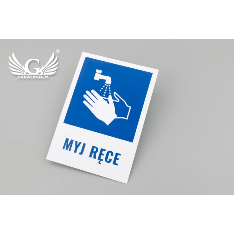 Tabliczka informacyjna myj ręce - wym. 146x208mm - PCW  - kolorowy druk UV - TAB074