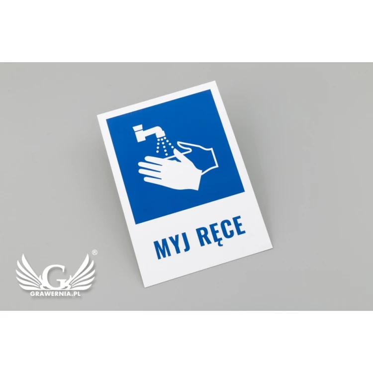 Tabliczka informacyjna myj ręce - wym. 146x208mm - PCW  - kolorowy druk UV - TAB074