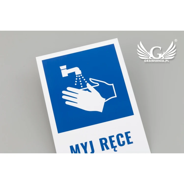 Tabliczka informacyjna myj ręce - wym. 146x208mm - PCW  - kolorowy druk UV - TAB074
