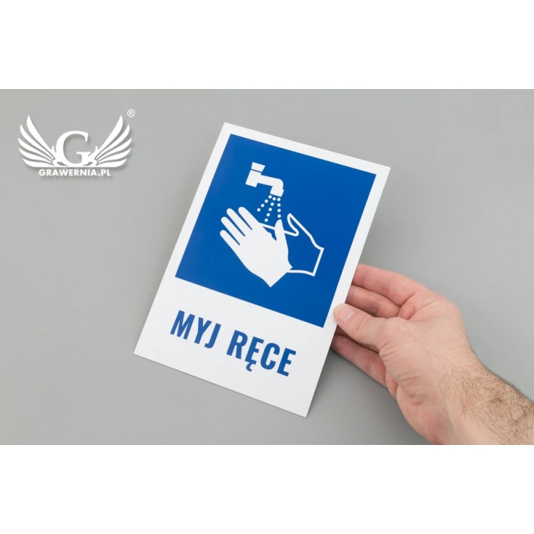 Tabliczka informacyjna myj ręce - wym. 146x208mm - PCW  - kolorowy druk UV - TAB074