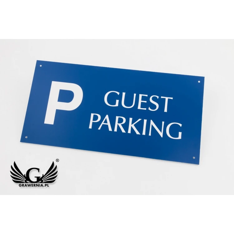 Tabliczka informacyjna parking dla gości - wym. 300x150mm - PVC - kolorowy druk UV - TAB065