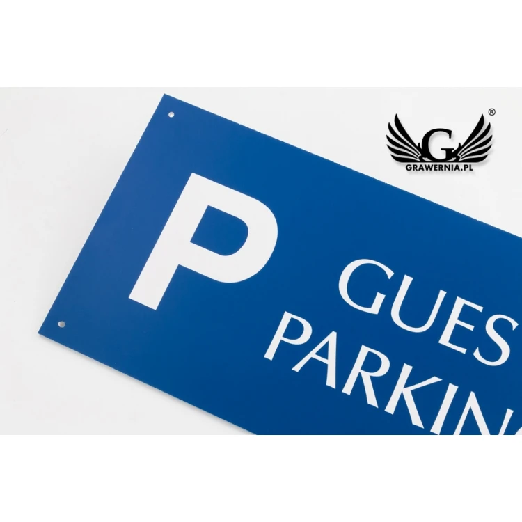 Tabliczka informacyjna parking dla gości - wym. 300x150mm - PVC - kolorowy druk UV - TAB065