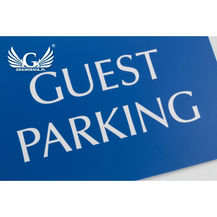 Tabliczka informacyjna parking dla gości - wym. 300x150mm - PVC - kolorowy druk UV - TAB065