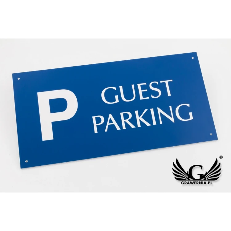 Tabliczka informacyjna parking dla gości - wym. 300x150mm - PVC - kolorowy druk UV - TAB065