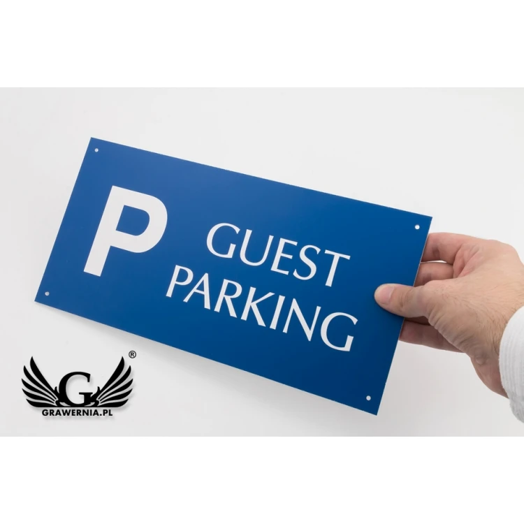 Tabliczka informacyjna parking dla gości - wym. 300x150mm - PVC - kolorowy druk UV - TAB065