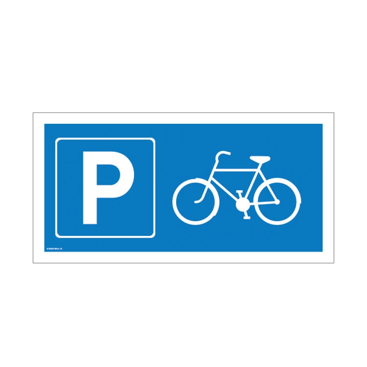 Tabliczka parking dla rowerów - wym. 400x200mm - PVC - kolorowy druk UV - TAB141