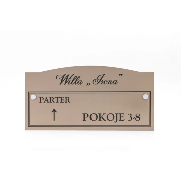 Tabliczka informacyjna - piętra i pokoje - wym. 300x150mm - laminat caffe latte - SZ132