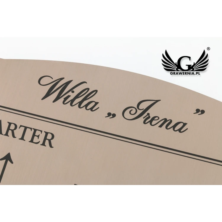 Tabliczka informacyjna - piętra i pokoje - wym. 300x150mm - laminat caffe latte - SZ132