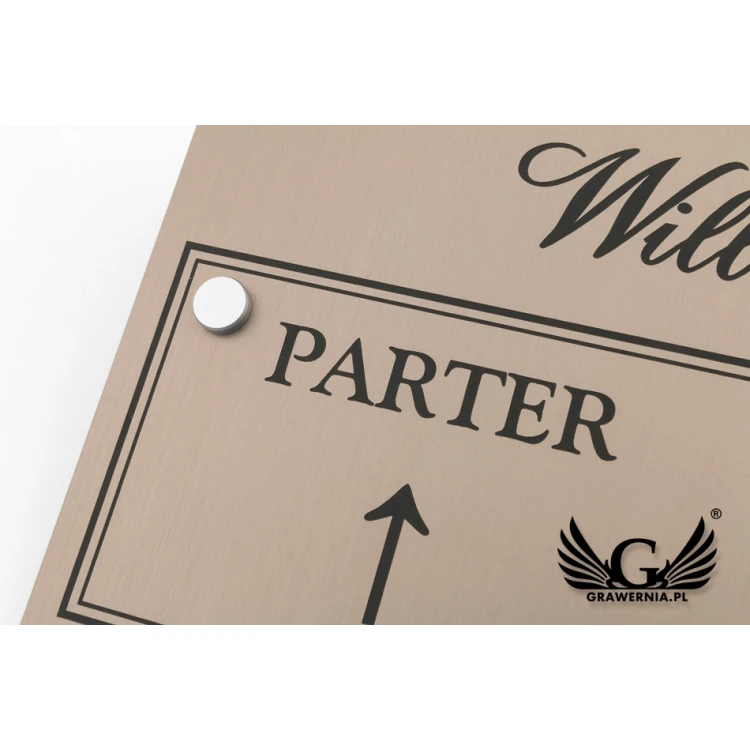 Tabliczka informacyjna - piętra i pokoje - wym. 300x150mm - laminat caffe latte - SZ132