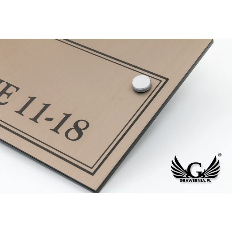 Tabliczka informacyjna - piętra i pokoje - wym. 300x150mm - laminat caffe latte - SZ132