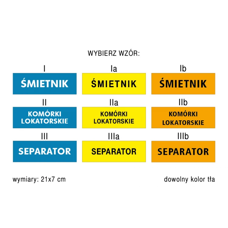 Tabliczki informacyjne do spółdzielni mieszkaniowych - wym. 210x70mm - PVC - kolorowy druk UV - TAB160