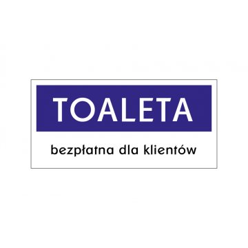 Tabliczka toaleta dla klientów - wym. 210x100mm - PVC - druk UV - TAB172
