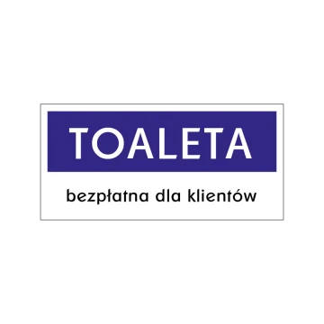 Tabliczka toaleta dla klientów - wym. 210x100mm - PVC - druk UV - TAB172