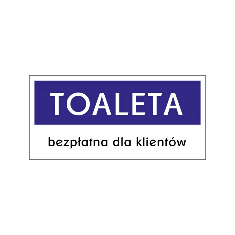 Tabliczka toaleta dla klientów - wym. 210x100mm - PVC - druk UV - TAB172