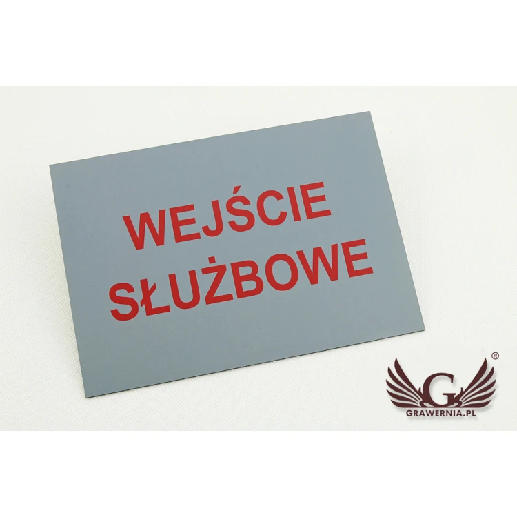 Tabliczka informacyjna wejście służbowe - wym. 210x148mm (A5) - DRUK UV