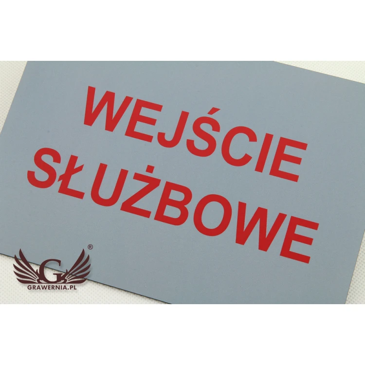 Tabliczka informacyjna wejście służbowe - wym. 210x148mm (A5) - DRUK UV