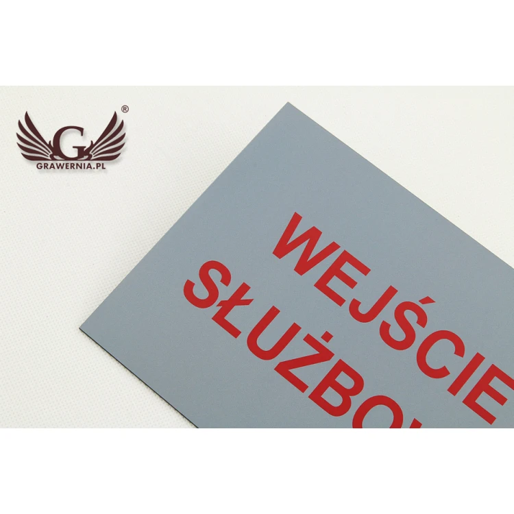 Tabliczka informacyjna wejście służbowe - wym. 210x148mm (A5) - DRUK UV