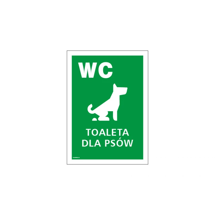 Tabliczka informacyjna WC dla psa - wym. 250x350mm - PVC - kolorowy druk UV - TAB154
