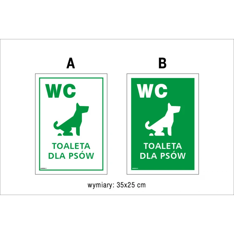 Tabliczka informacyjna WC dla psa - wym. 250x350mm - PVC - kolorowy druk UV - TAB154