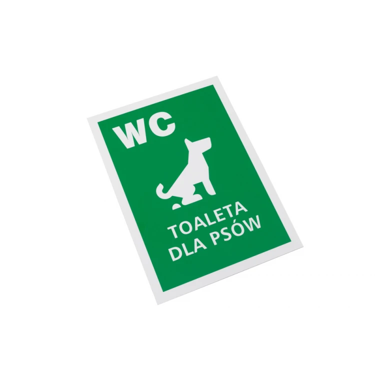 Tabliczka informacyjna WC dla psa - wym. 250x350mm - PVC - kolorowy druk UV - TAB154