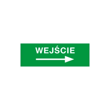 Tabliczka informacyjna wejście - wym. 210x70mm - PVC - kolorowy druk UV - TAB164