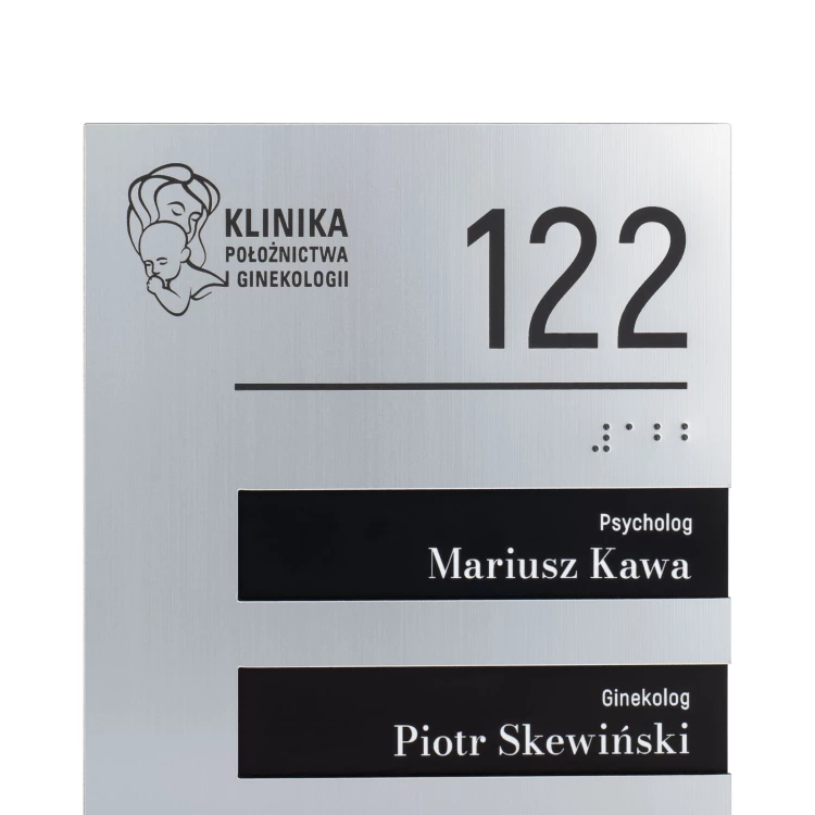 Tabliczka z wymienną treścią i pismem Braille'a - wym. 150x210mm - TAB572