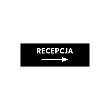 Tabliczka kierunkowa recepcja - wym. 210x70mm - PVC - kolorowy druk UV - TAB159
