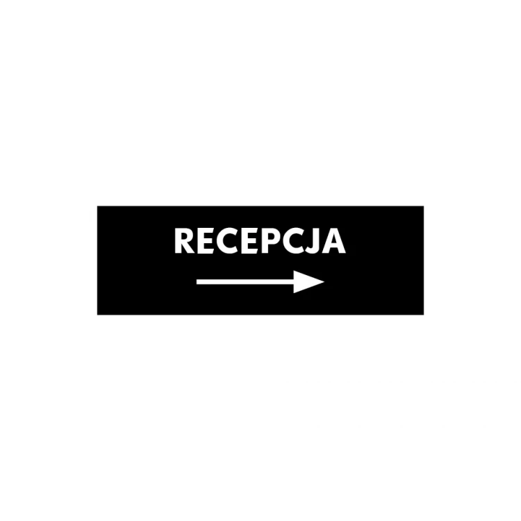 Tabliczka kierunkowa recepcja - wym. 210x70mm - PVC - kolorowy druk UV - TAB159