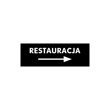 Tabliczka kierunkowa restauracja - wym. 210x70mm - PVC - kolorowy druk UV - TAB158