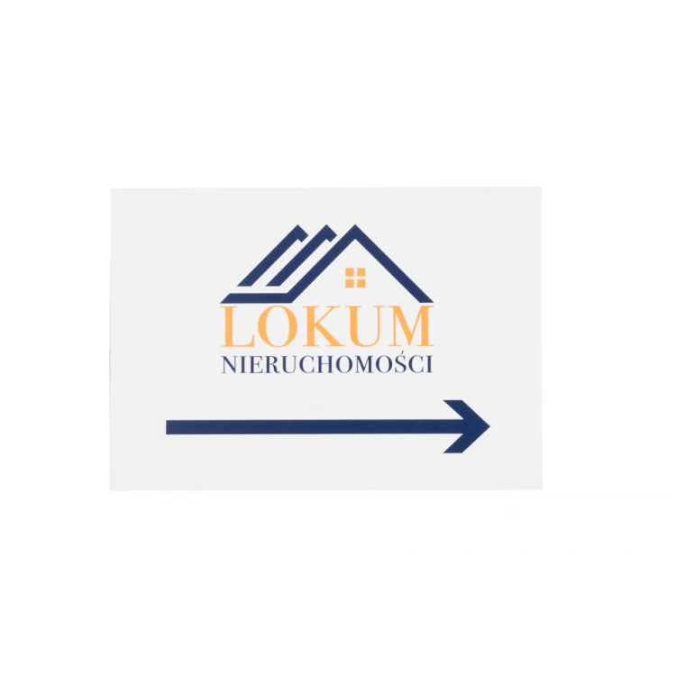 Tabliczka kierunkowa z logotypem firmy - wym. 210x148mm (A5) - kolorowy druk UV - PCW - TAB092
