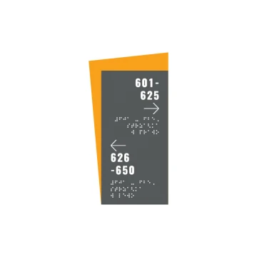 Tabliczka kierunkowa z pismem Braille'a - wym. 130x250mm - PCW twarde - HORIZON - TAB310