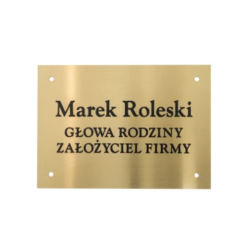 Tabliczka - mosiądz szczotkowany, grawerowana frezami - CNC - wym. 210x150mm - TAB106