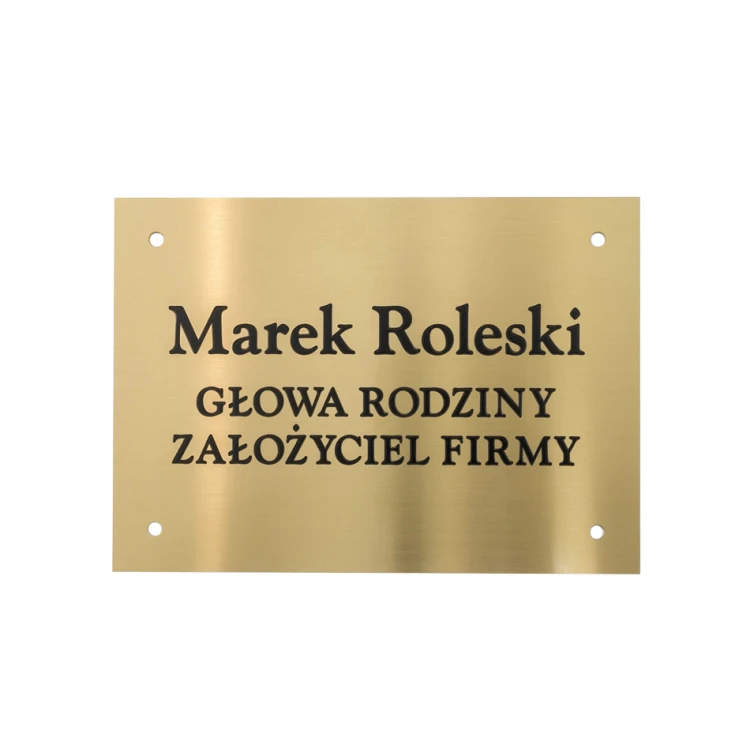Tabliczka - mosiądz szczotkowany, grawerowana frezami - CNC - wym. 210x150mm - TAB106