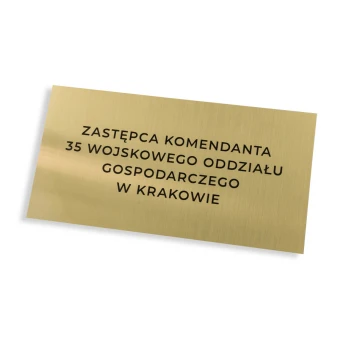 Tabliczka mosiężna grawerowana frezami - wym. 240x125mm - TAB066