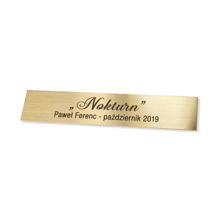 Tabliczka mosiężna na obraz - wym. 90x18mm - M015