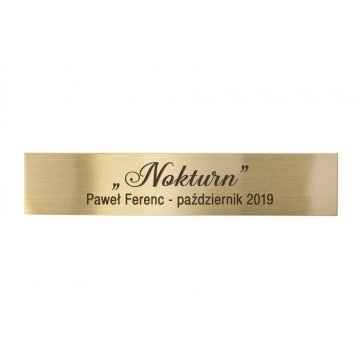 Tabliczka mosiężna na obraz - wym. 90x18mm - M015