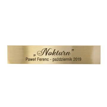 Tabliczka mosiężna na obraz - wym. 90x18mm - M015