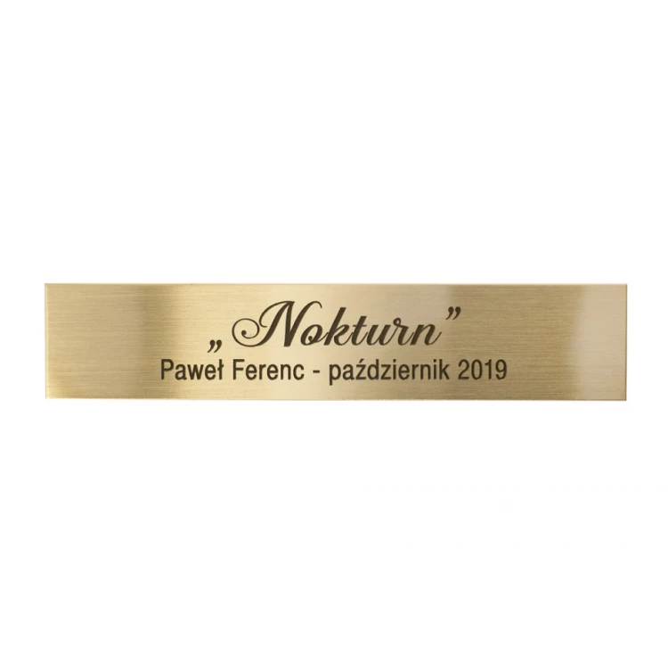 Tabliczka mosiężna na obraz - wym. 90x18mm - M015