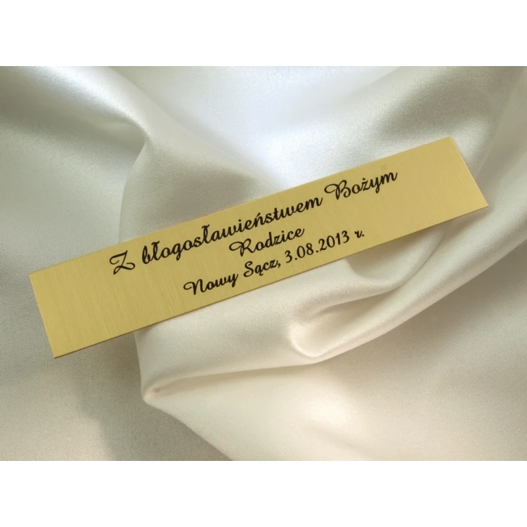 Tabliczka mosiężna z dedykacją - M006 - wym. 100x20mm