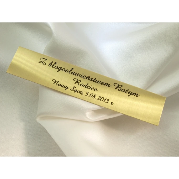 Tabliczka mosiężna z dedykacją - M006 - wym. 100x20mm