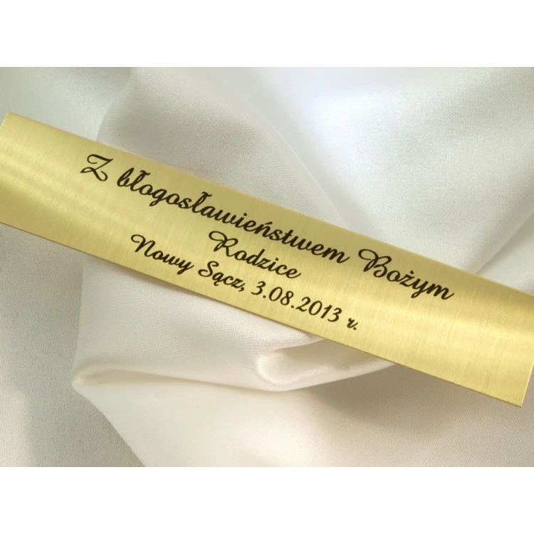 Tabliczka mosiężna z dedykacją - M006 - wym. 100x20mm