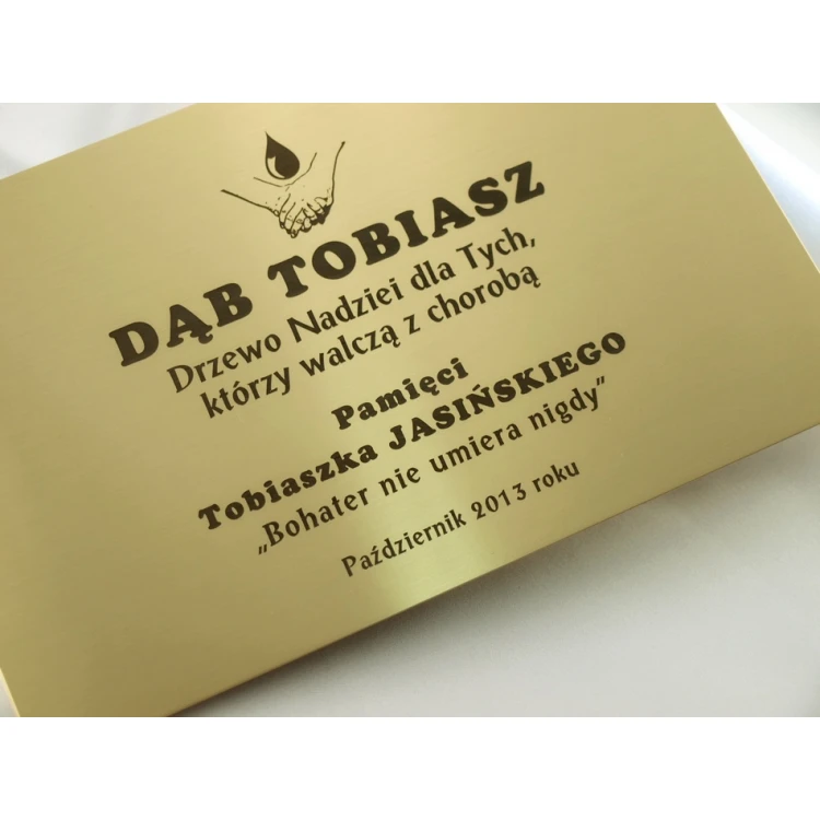 Tabliczka mosiężna z dedykacją - M008 - wym. 200x130mm