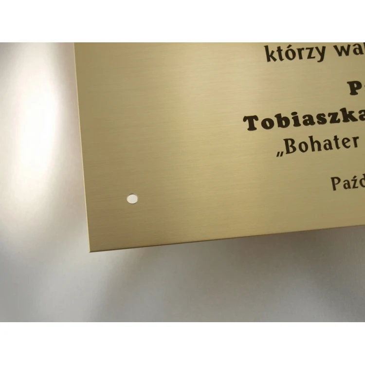 Tabliczka mosiężna z dedykacją - M008 - wym. 200x130mm