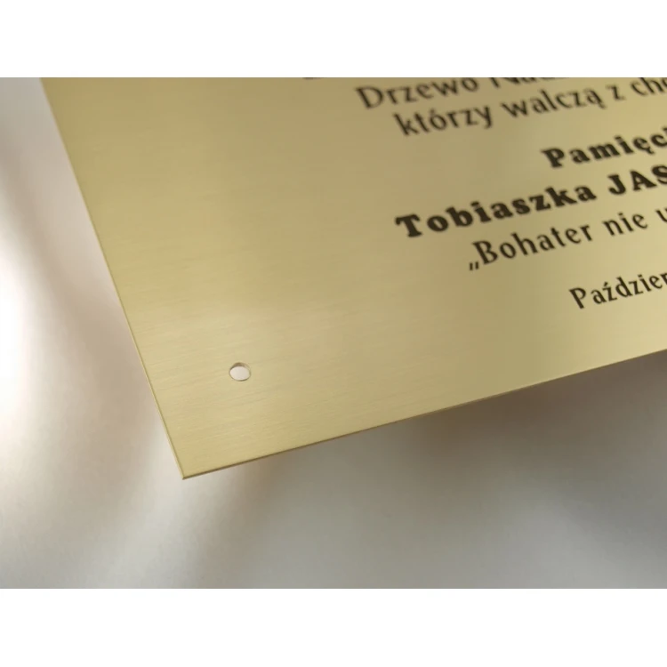Tabliczka mosiężna z dedykacją - M008 - wym. 200x130mm