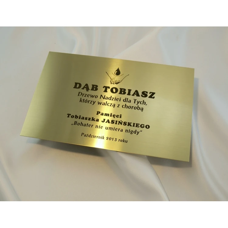 Tabliczka mosiężna z dedykacją - M008 - wym. 200x130mm