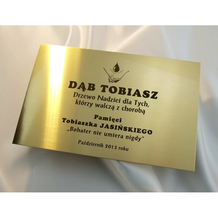 Tabliczka mosiężna z dedykacją - M008 - wym. 200x130mm