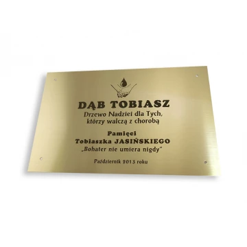Tabliczka mosiężna z dedykacją - M008 - wym. 200x130mm