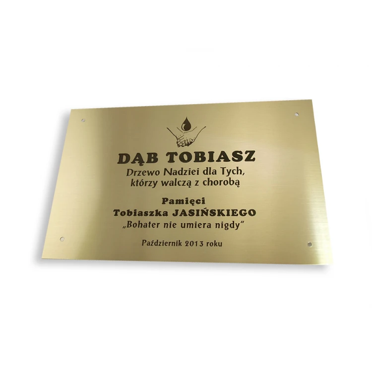 Tabliczka mosiężna z dedykacją - M008 - wym. 200x130mm
