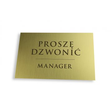 Tabliczka informacyjna - mosiądz szczotkowany z lakierem - M010 - wym. 200x130mm