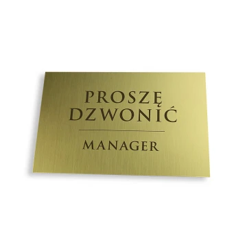 Tabliczka informacyjna - mosiądz szczotkowany z lakierem - M010 - wym. 200x130mm
